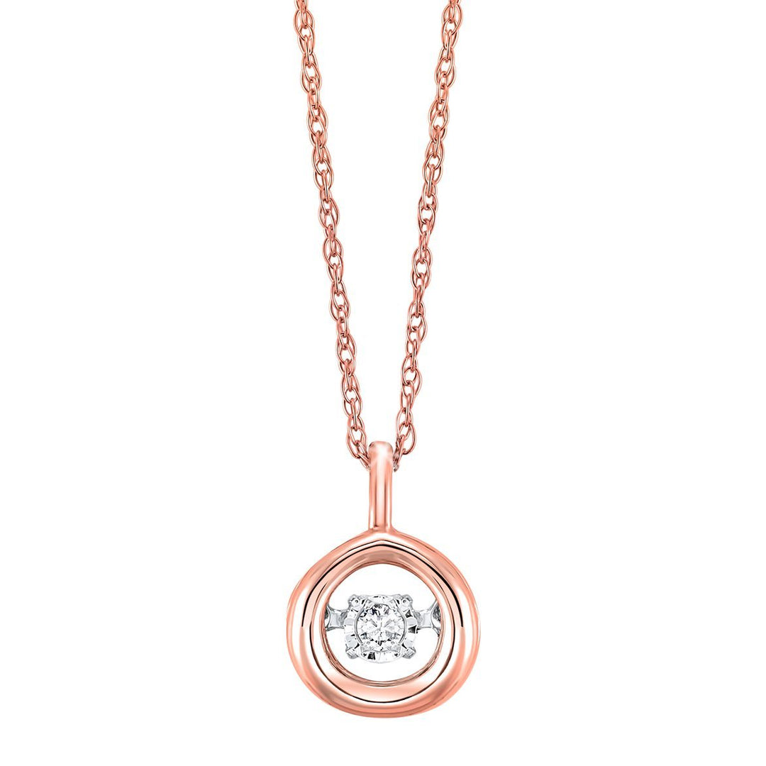 RHYTHM OF LOVE - 10K Rose Gold Round Rhythm Of Love Diamond Necklace