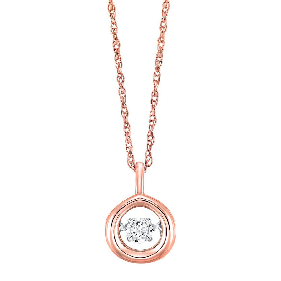 RHYTHM OF LOVE - 10K Rose Gold Round Rhythm Of Love Diamond Necklace