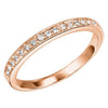 RINGS - 10K Rose Gold .12cttw Bead Set Diamond Stackable Ring