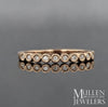 RINGS - 10K Rose Gold .12cttw Bead Set Round Station Diamond Stackable Ring