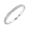 RINGS - 10K White Gold .12cttw Bead Set Contoured Diamond Stackable Ring