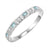 Aquamarine Birthstone Emerald Cut Diamond Ring 10K White Gold