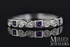 RINGS - 10k White Gold Diamond And Square Amethyst Birthstone Ring