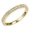 RINGS - 10K Yellow Gold .12cttw Bead Set Diamond Stackable Ring