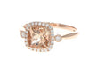 RINGS - 14K Rose Gold Cushion Cut Morganite And Diamond Halo Ring