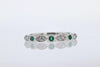 RINGS - 14K White Gold .08cttw Emerald And .14cttw Diamond Stackable Ring