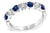 14K White Gold Blue Sapphire Prong Set 1cttw Diamond Ring