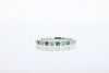 RINGS - 14K White Gold .14cttw Diamond And .12cttw Emerald Birthstone Ring
