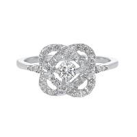 RINGS - 14K White Gold 1cttw Diamond Love Knot Ring