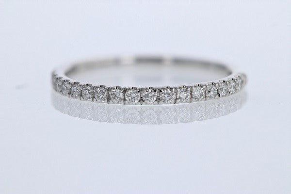 RINGS - 14K White Gold .22cttw Lab Grown Pave Set Diamond Wedding Band