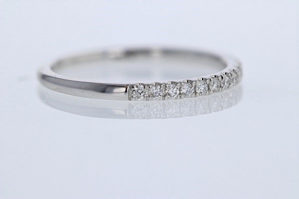 RINGS - 14K White Gold .22cttw Lab Grown Pave Set Diamond Wedding Band