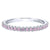 Pink Tourmaline Birthstone Stackable  Ring 14K White Gold