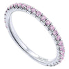 RINGS - 14K White Gold Created Pink Tourmaline Stackable Birthstone Ring