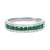 3-Row Emerald and Diamond Channel Band 14K White Gold