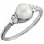 Freshwater Pearl And Diamond Cluster Ring 14K White Gold