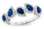 14K White Gold Pear Shaped Sapphire with Diamond Halo Band