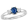 RINGS - 14K White Gold Sapphire & Diamond 3-Stone Ring.