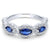 Marquise Shaped Diamond And Sapphire Ring .76 Cttw 14K Gold