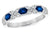 14K White Gold Vintage Style Blue Sapphire and Diamond Band