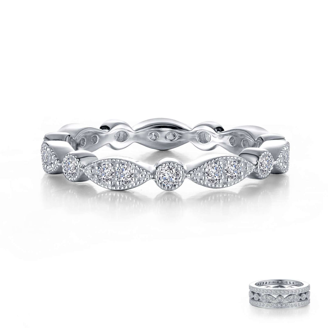 RINGS - Lafonn Sterling Silver Stackable Wave Eternity Band