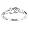 UNDER $200 - 10K White Gold Diamond Double Heart Ring
