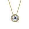 UNDER $200 - Lafonn Round Halo Yellow Gold Bonded Necklace With Simulated Diamonds