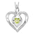 Sterling Silver Created Peridot and Diamond Heart Shaped Necklace