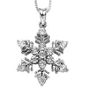 UNDER $200 - Sterling Silver Diamond Snowflake Pendant