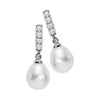 UNDER $200 - Sterling Silver Freshwater Pearl And Crystal Drop Earrings