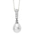Sterling Silver Freshwater Pearl and Crystal Drop Necklace