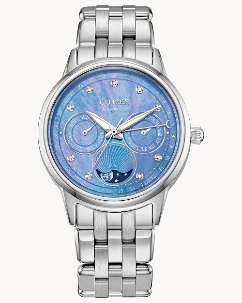 Citizen Eco-Drive Watch Women Silver Tone Round Case Dial Date Amazon.com: Citizen Ladies Eco-Drive Sport Luxury Sport  main image 3