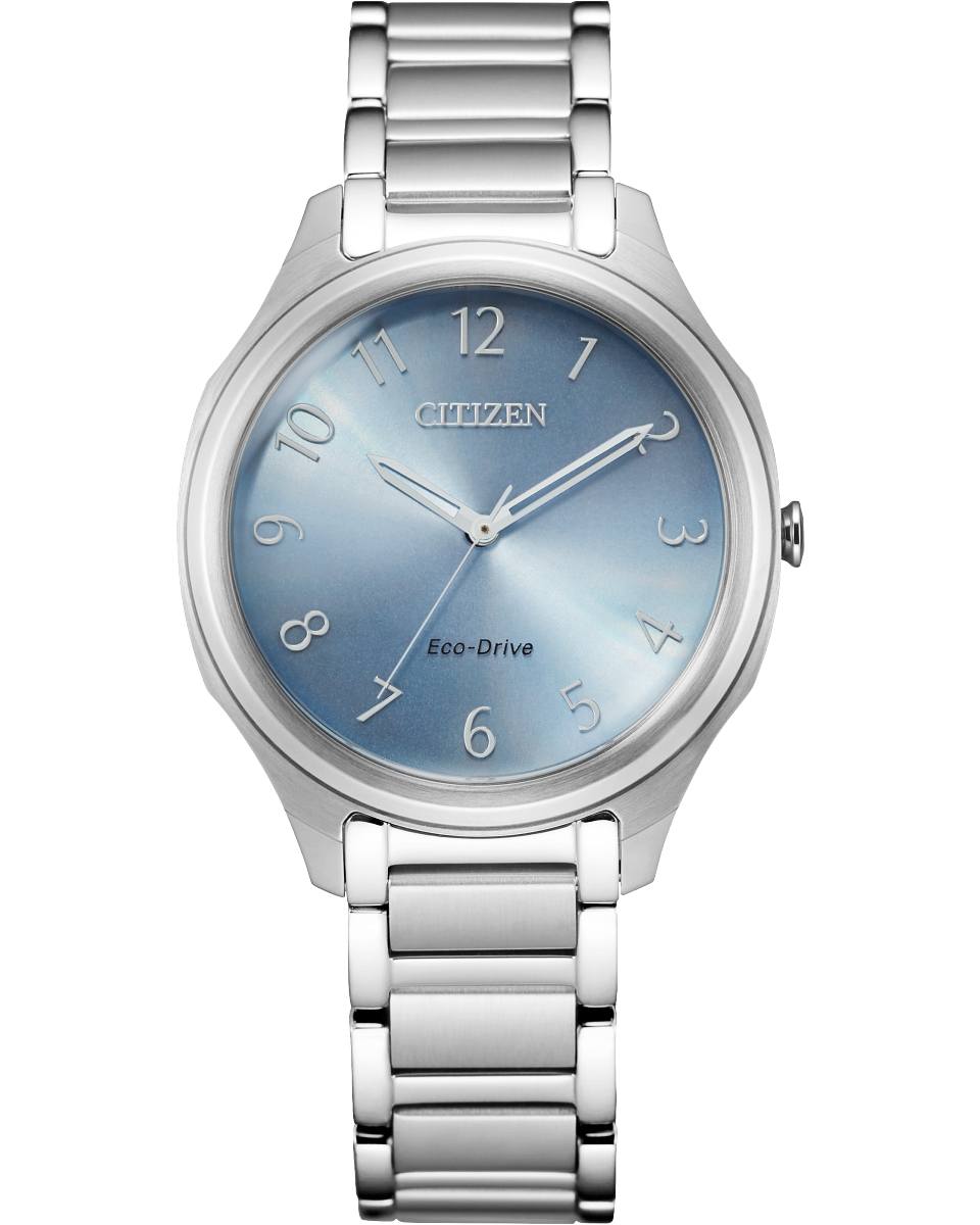 Blue Dial Citizen Eco Drive Women's Watch Silver Citizen Eco