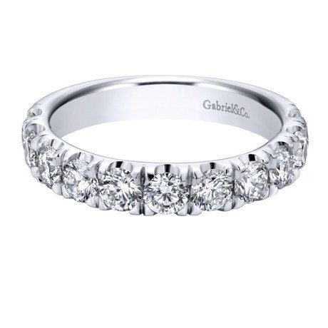 WEDDING - 14K White Gold 1.50cttw French Pave Diamond Band