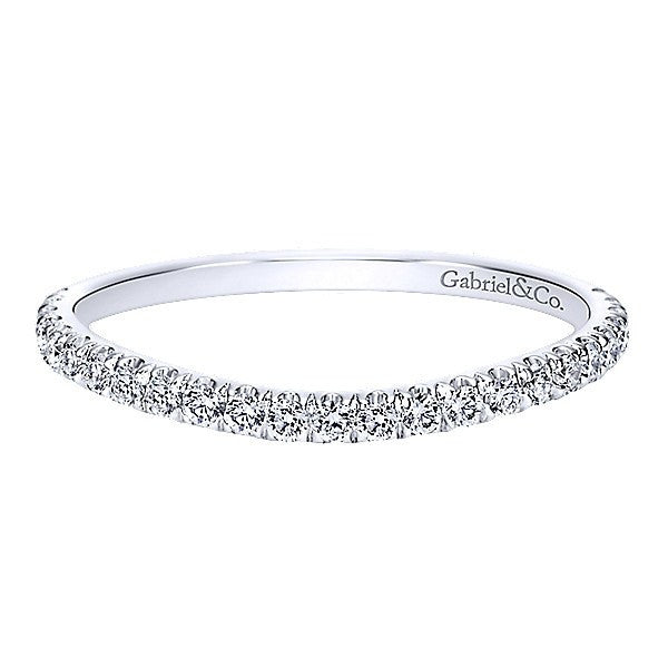 WEDDING - 14k White Gold .31cttw Split Prong Contoured Diamond Wedding Band