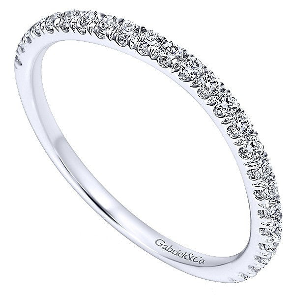 WEDDING - 14k White Gold .31cttw Split Prong Contoured Diamond Wedding Band