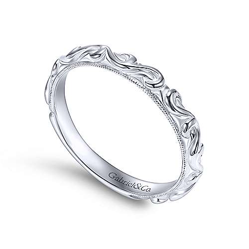 Ornate Wedding Band 14K White Gold 148B | Mullen Jewelers