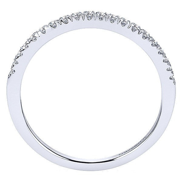 WEDDING - 14K White Gold Split Prong Contoured Diamond Wedding Band