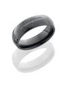 WEDDING - Black Zirconium 6mm Wide Wedding Band With Customized Soundwave