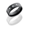 WEDDING - Black Zirconium 8mm Wide Bezel Set Diamond Wedding Band