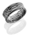 WEDDING - Damascus Steel 8mm Wide Concave Wedding Band With A Zebra Stripe Pattern
