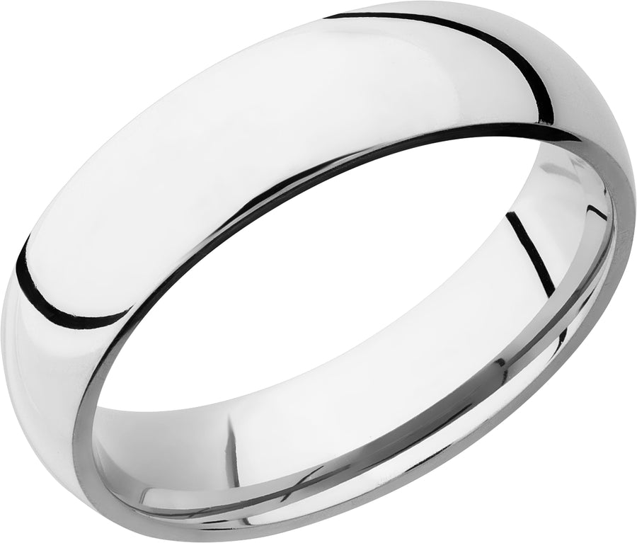 WEDDING - Platinum 6mm Wide Polished Domed Wedding Band