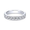 Wedding Ring - 14K White Gold 1.50cttw Bead Set 15-Stone Diamond Band With Milgrain Edging