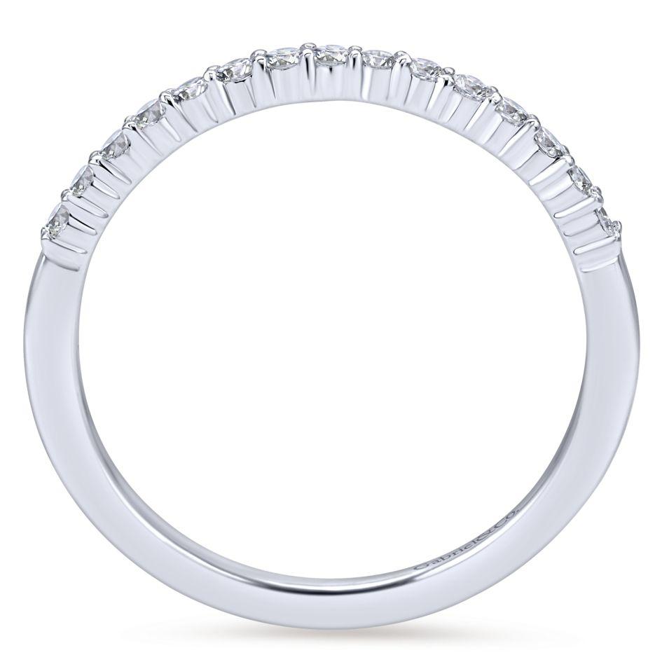 Wedding Ring - 14K White Gold .19cttw Straight Pave Diamond Wedding Band