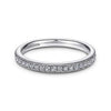 Wedding Ring - 14K White Gold .21cttw Vintage Style Straight Bead Set Diamond Wedding Ring #11B