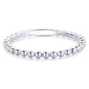 Wedding Ring - 14K White Gold Beaded Metal Design Stackable Band