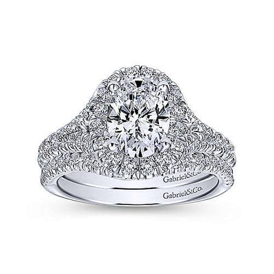 Contoured Diamond Ring .18 Cttw 14K White Gold 475B