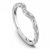 Wedding Ring - 14K White Gold Hand Carved Curved Wedding Band #866B