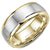 2-Tone Bleu Royale Gold Wedding Ring With Brushed Center 7.5mm