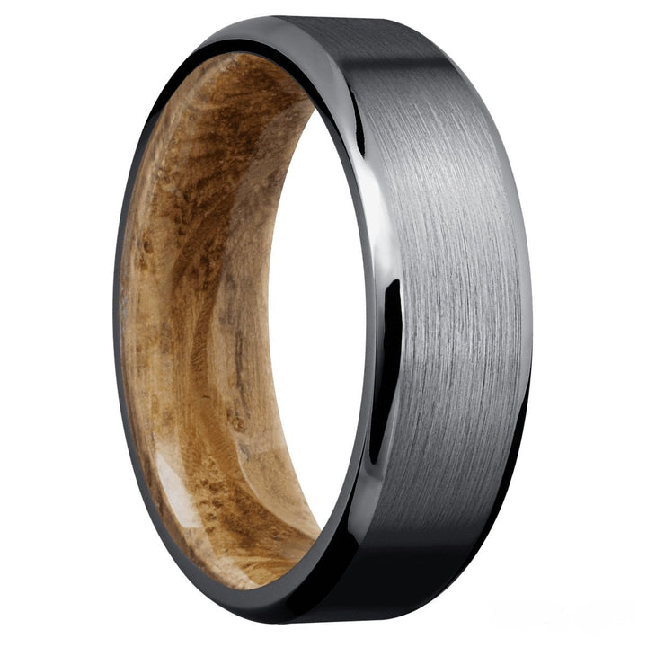 Tantalum Band With Genuine Whiskey Barrel Hardwood Sleeve