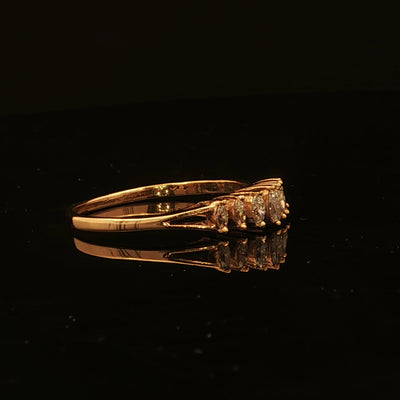 Estate 14K Yellow Gold 7-Stone Marquise Diamond Anniversary Band
